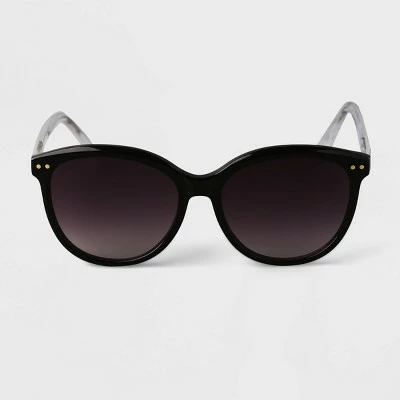 Women's Acetate Round Sunglasses - A New Day™ Black 4 Women's Acetate Round Sunglasses - A New Day™ Black - Image 2