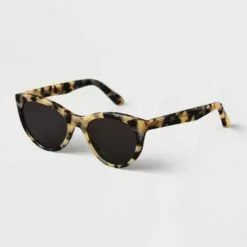 Women's Tortoise Print Acetate Cateye Sunglasses - A New Day™ Beige