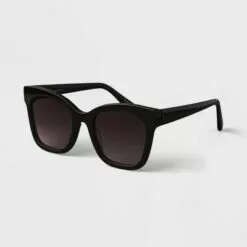 Women's Acetate Square Sunglasses - A New Day™ Black