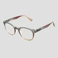 Women's Crystal Round Blue Light Filtering Glasses - A New Day™ Gray/Pink