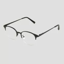 Women's Matte Browline Blue Light Filtering Glasses - A New Day™ Black