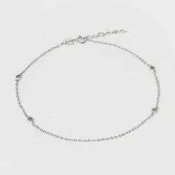 Sterling Silver Stationed Cubic Zirconia Anklet - A New Day™ Silver