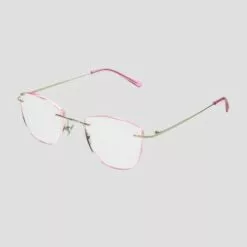 Women's Cateye Blue Light Filtering Square Glasses - A New Day™ Pink
