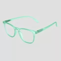 Women's Crystal Square Blue Light Filtering Glasses - A New Day™ Mint