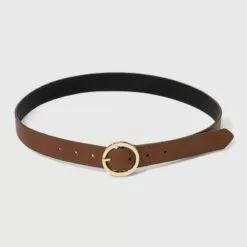 Women's Oval Tapered Center Bar Reversible Belt - A New Day™ Cognac/Black -A New Day popular shop unnamed file 174