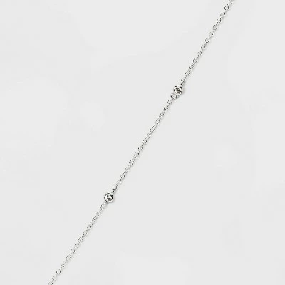 Sterling Silver Stationed Cubic Zirconia Anklet - A New Day™ Silver 4 Sterling Silver Stationed Cubic Zirconia Anklet - A New Day™ Silver - Image 2