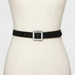 Women's Chunky Center Bar Belt - A New Day™ Black