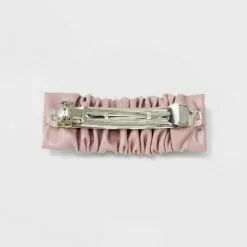Rouched Faux Leather Barrette Hair Clip - A New Day™ Ivory