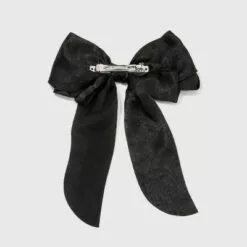 Satin Bow with Tail Hair Barrette - A New Day™ Violet