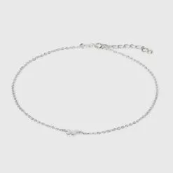 Sterling Silver Butterfly Anklet - A New Day™ Silver