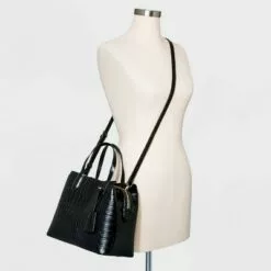 Triple Compartment Satchel Handbag - A New Day™ Brown