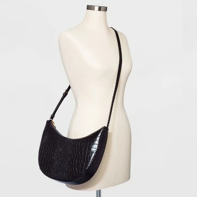 Oval Shoulder Handbag - A New Day™ Black/alligator Print 3 Oval Shoulder Handbag - A New Day™ Black/alligator Print