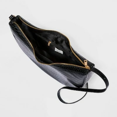 Oval Shoulder Handbag - A New Day™ Black/alligator Print 4 Oval Shoulder Handbag - A New Day™ Black/alligator Print - Image 2