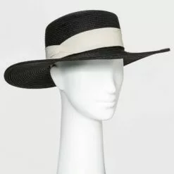 Women's Straw Boater Hat - A New Day™ Black -A New Day popular shop unnamed file 2279