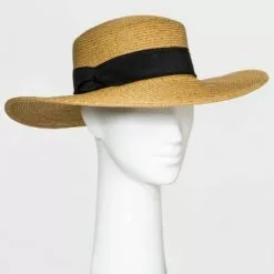 Women's Straw Boater Hat - A New Day™ Black -A New Day popular shop unnamed file 2280