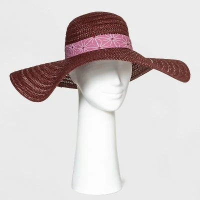 Women's Wide Brim Straw Hat - A New Day™ Burgundy 3 Women's Wide Brim Straw Hat - A New Day™ Burgundy