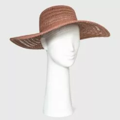 Women's Open Weave Wide Brim Straw Hat - A New Day™ Black -A New Day popular shop unnamed file 2285
