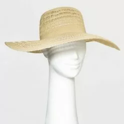 Women's Open Weave Wide Brim Straw Hat - A New Day™ Black -A New Day popular shop unnamed file 2286