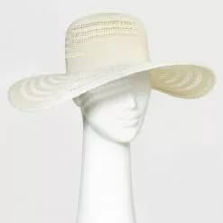 Women's Open Weave Wide Brim Straw Hat - A New Day™ Black -A New Day popular shop unnamed file 2287