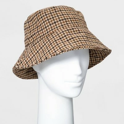 Women's Plaid Felt Bucket Hat - A New Day™ Brown 4 Women's Plaid Felt Bucket Hat - A New Day™ Brown - Image 2