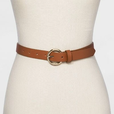 Women's Round Buckle Belt - A New Day™ Papaya 3 Women's Round Buckle Belt - A New Day™ Papaya