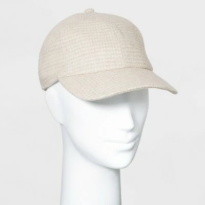 Women's Plaid Felt Baseball Hat - A New Day™ Cream 4 Women's Plaid Felt Baseball Hat - A New Day™ Cream - Image 2