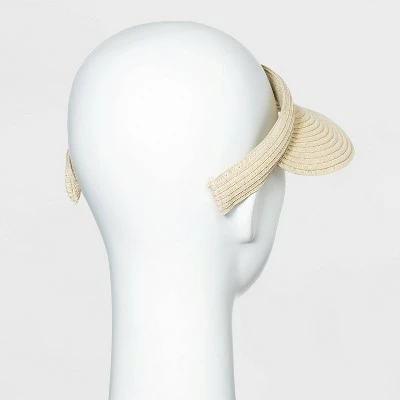 Women's Straw Visor Hat - A New Day™ Natural 3 Women's Straw Visor Hat - A New Day™ Natural