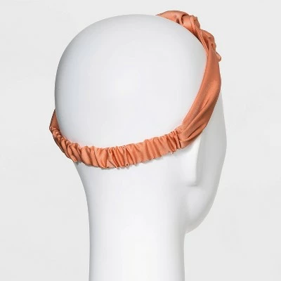 Textured Satin Knot Headband - A New Day™ Orange 3 Textured Satin Knot Headband - A New Day™ Orange