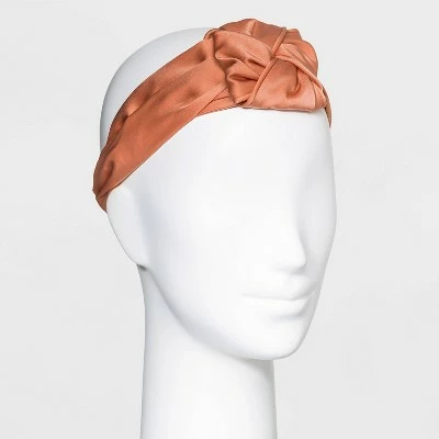 Textured Satin Knot Headband - A New Day™ Orange 7 Textured Satin Knot Headband - A New Day™ Orange - Image 5