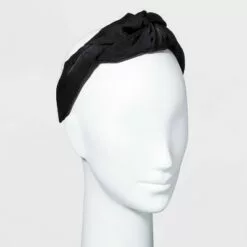 Satin Puffy Knot Headband - A New Day™ Taupe