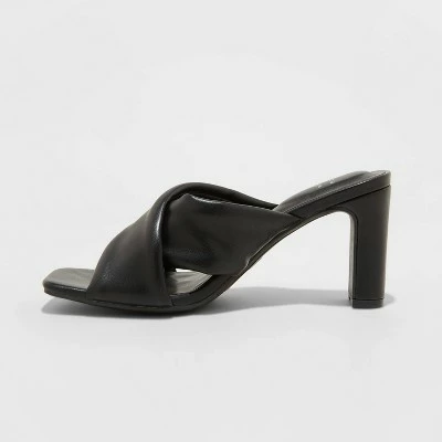 Women's Clementine Padded Crossband Heels - A New Day™ Black 3 Women's Clementine Padded Crossband Heels - A New Day™ Black
