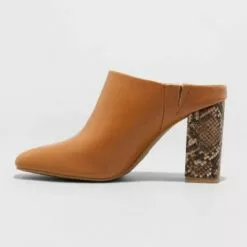 Women's Paula Mule Heels - A New Day™ Cognac