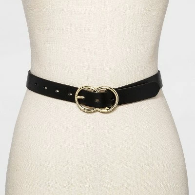 Women's Double Buckle Belt - A New Day™ Black 3 Women's Double Buckle Belt - A New Day™ Black
