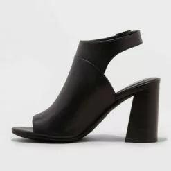 Women's Joanna Peep Toe Heels - A New Day™ Cognac