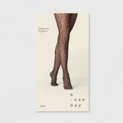 Women's Leopard Sheer Tights - A New Dayâ„¢ Black