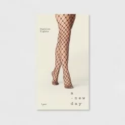 Women's Open Fishnet Tights - A New Day Black