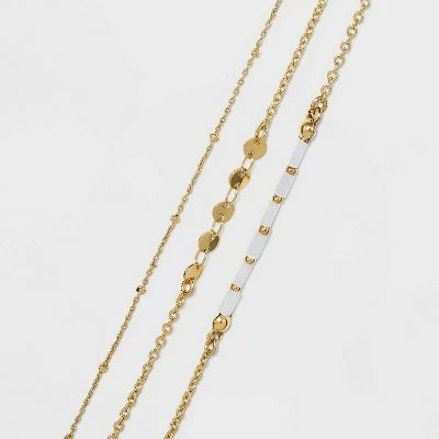 Natural Beads and Discs Anklet Set 3pc - A New Day™ Gold 3 Natural Beads and Discs Anklet Set 3pc - A New Day™ Gold - Image 2