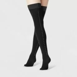Women's Opaque Nickle Stud Backseam Thigh Highs - A New Day™ Black -A New Day popular shop unnamed file 2631