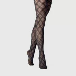 Women's Bias Plaid Tights - A New Day™ Black -A New Day popular shop unnamed file 2704