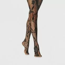 Women's Mixed Net Floral Tights - A New Day Black -A New Day popular shop unnamed file 2732