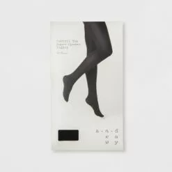 Women's 80D Super Opaque Control Top Tights - A New Day Black