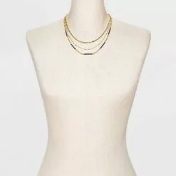 Beaded Chain Necklace Set 3pc - A New Day™ Rust