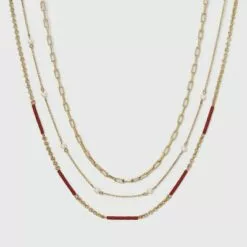 Beaded Chain Necklace Set 3pc - A New Day™ Rust -A New Day popular shop unnamed file 2850