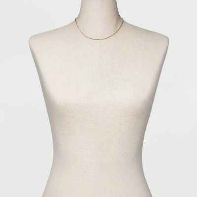 14K Gold Plated Cubic Zirconia Curb Chain Necklace - A New Day™ 3 14K Gold Plated Cubic Zirconia Curb Chain Necklace - A New Day™