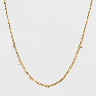14K Gold Plated Cubic Zirconia Curb Chain Necklace - A New Day™ 6 14K Gold Plated Cubic Zirconia Curb Chain Necklace - A New Day™ - Image 4