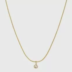 14K Gold Plated Cubic Zirconia Herringbone Bezel Chain Necklace - A New Day™ -A New Day popular shop unnamed file 2878