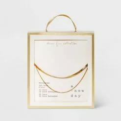 14K Gold Plated Duo Herringbone Chain Necklace - A New Day™ -A New Day popular shop unnamed file 2881