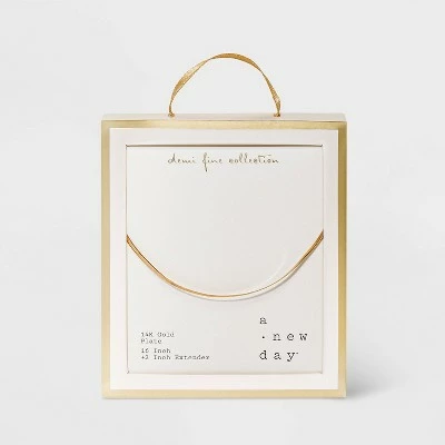 14K Gold Plated Herringbone Chain Necklace - A New Day™ 5 14K Gold Plated Herringbone Chain Necklace - A New Day™ - Image 3