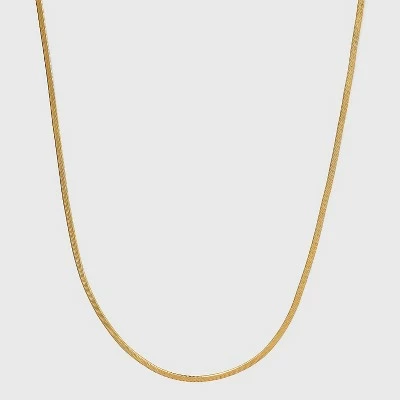 14K Gold Plated Herringbone Chain Necklace - A New Day™ 6 14K Gold Plated Herringbone Chain Necklace - A New Day™ - Image 4