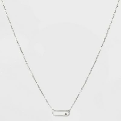 Sterling Silver Cubic Zirconia Open Link Necklace - A New Day™ 5 Sterling Silver Cubic Zirconia Open Link Necklace - A New Day™ - Image 3